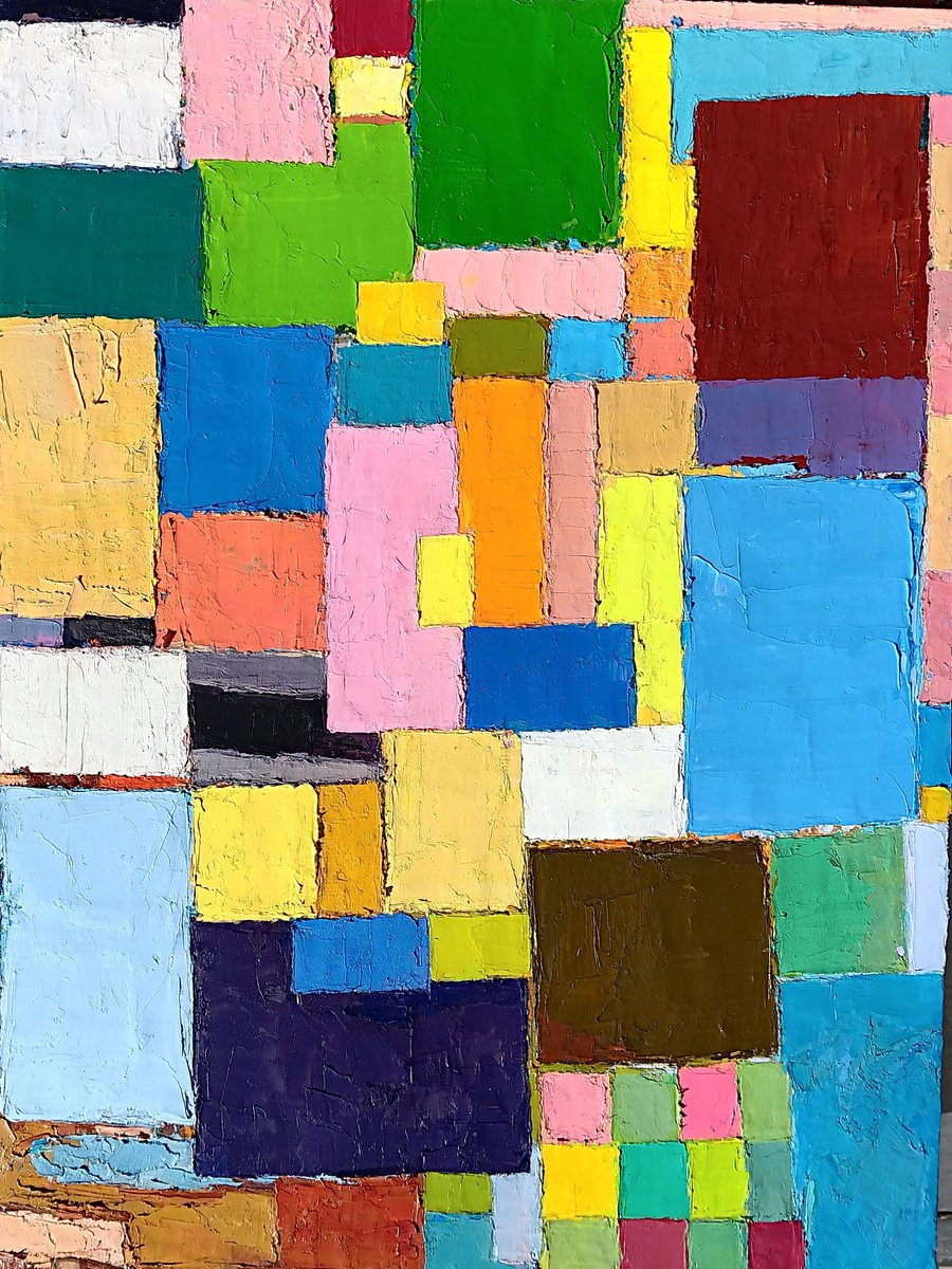 Abstract Oil Painting By Ruslan Khais, 30 X 40", Namaz ( Salah), Original Artwork