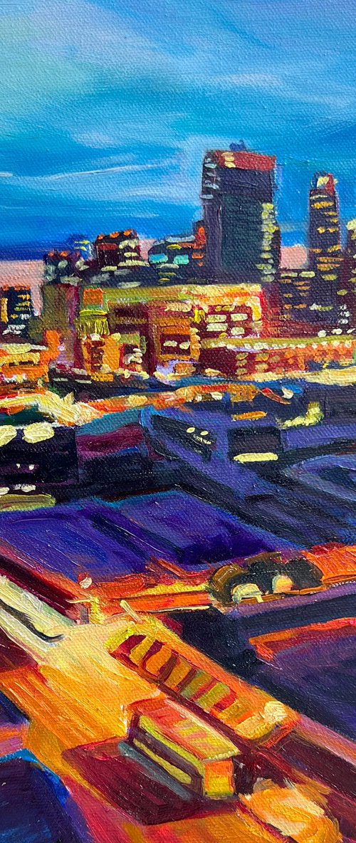 Downtown LA Wakes Up by Bonnie Lambert