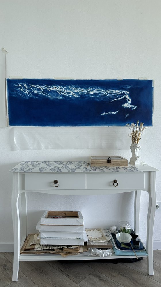 Toward Myself - Long Horizontal Blue Ocean