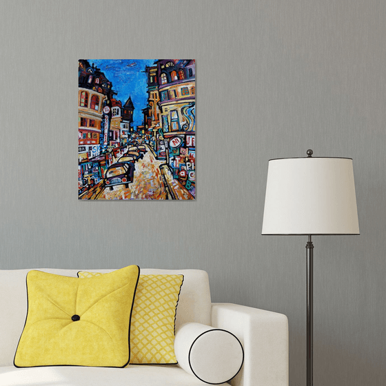 Mosaic of Paris at night. 1.