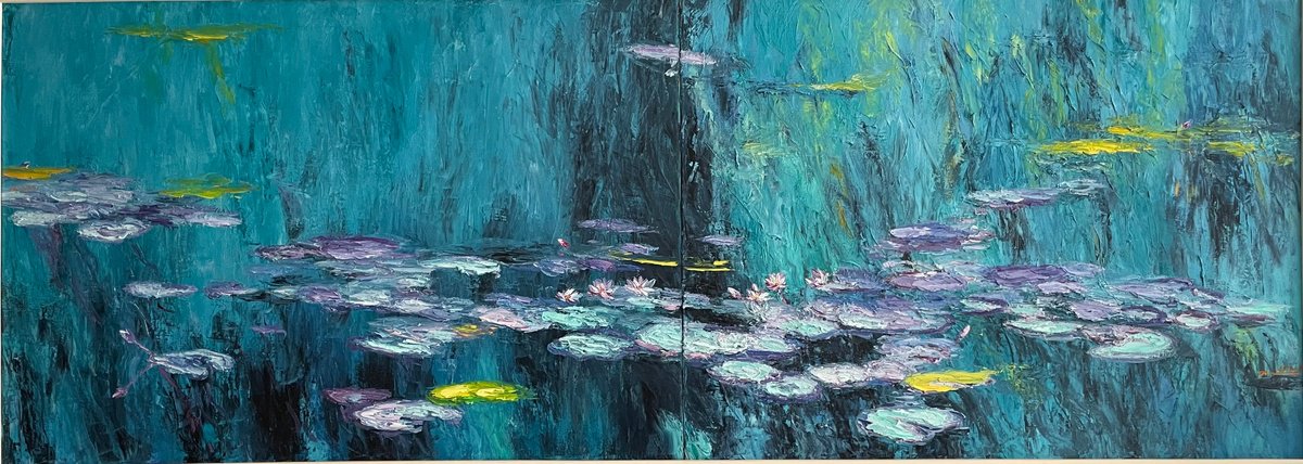 Blue water lilies on the Yen stream by Dat Nguyen