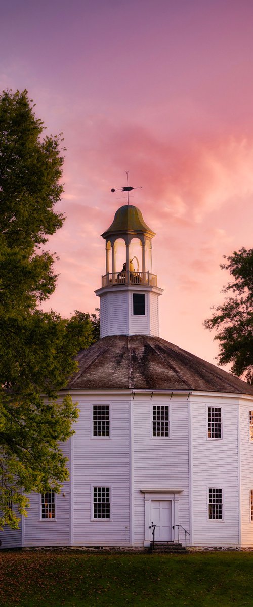 Pink Sky Over Richmond Round Church, 41 x 61 by Francois de Melogue