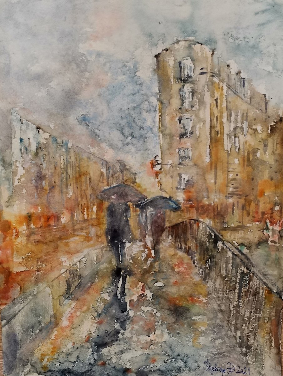 Rainy day in Paris by Snezana Djordjevic