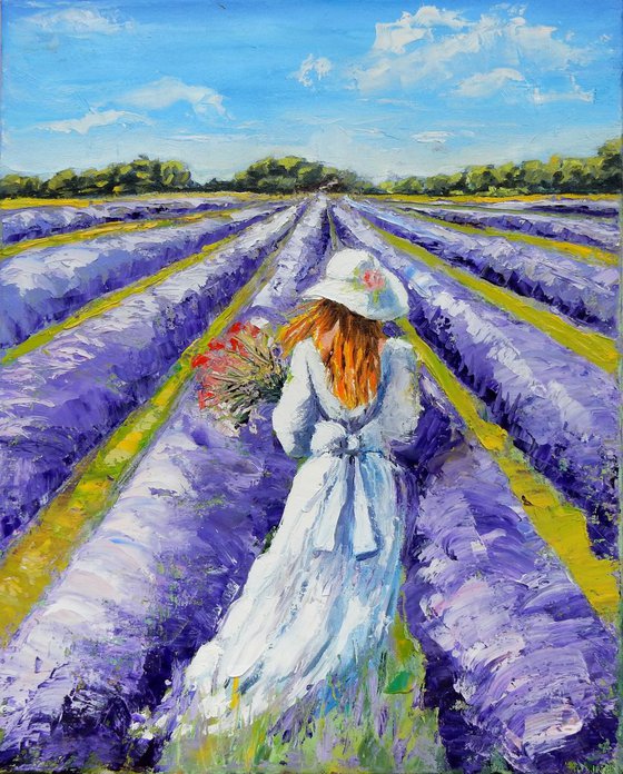 Lavender fields. Landscape 50x40cm.