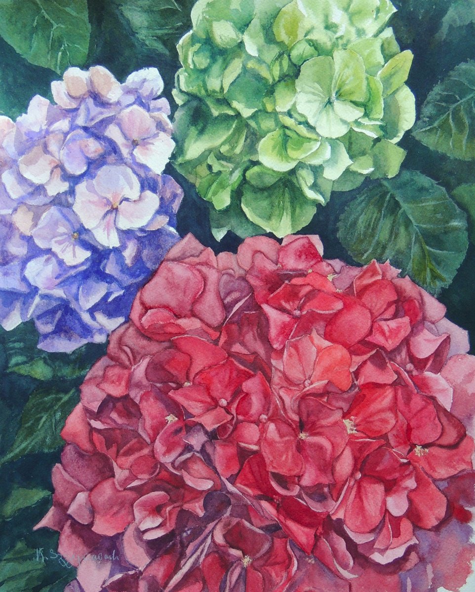 Impressionistic Watercolour , The Colourful Trio By Krystyna Szczepanowski, 11 X 15, Artwork For Sale On Artfinder