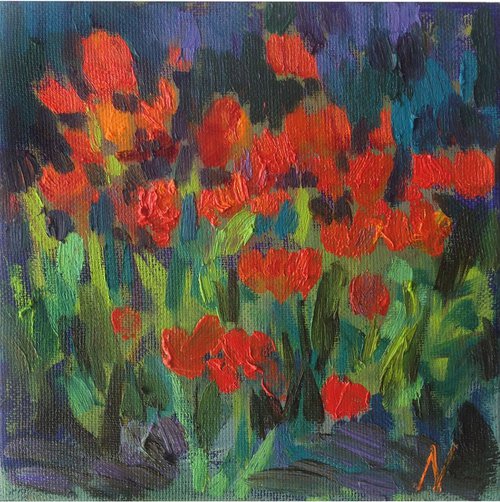 Tulips in the garden. Spring Flowers by Nataliia Nosyk