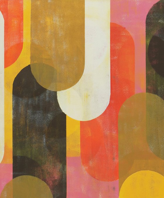 Traffic Pink & Orange - Incl Frame - 85x85 cm - Pop Art Painting - Ronald Hunter 17J
