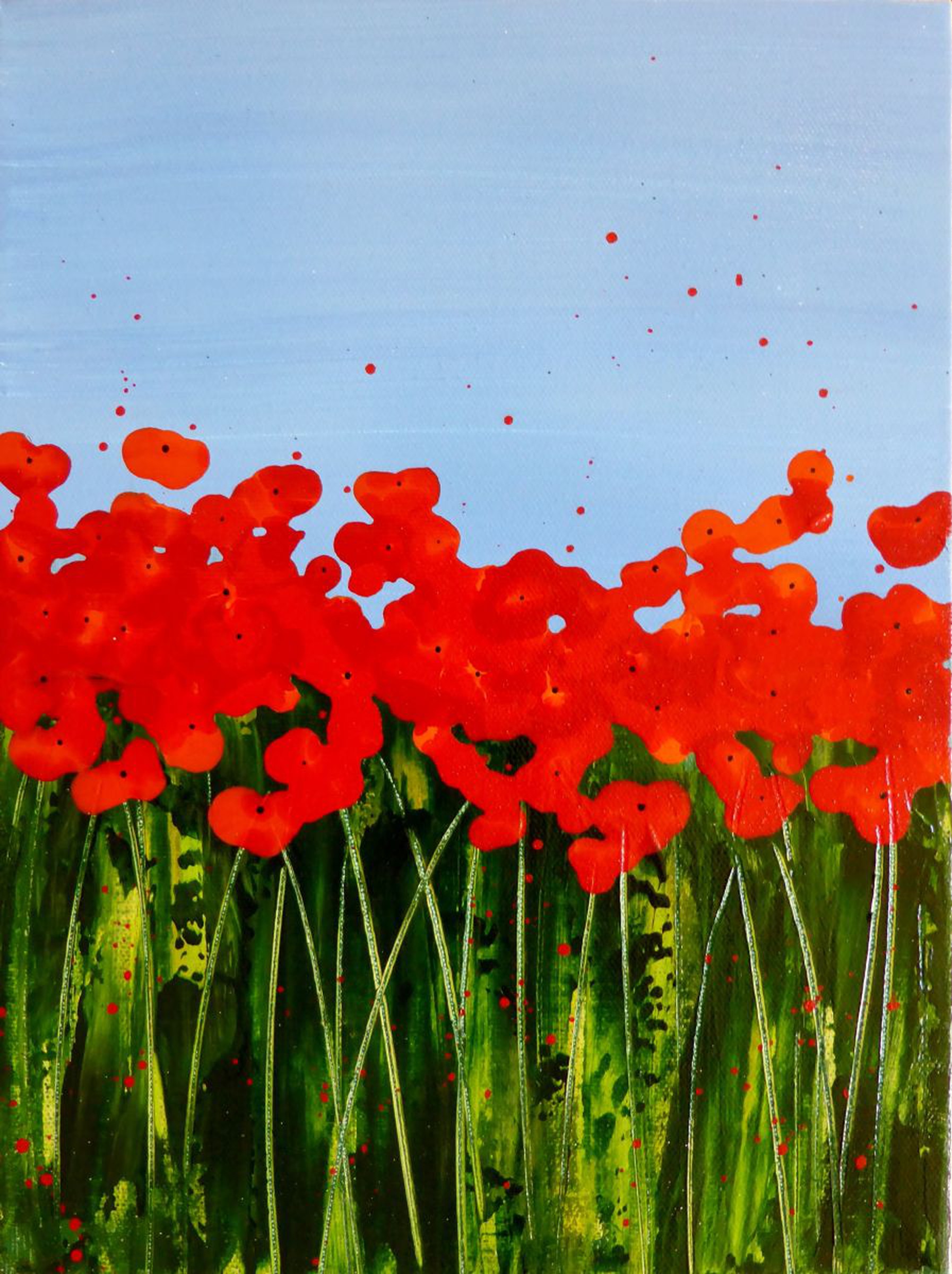 Abstract Poppies By Elaine Allender Artfinder
