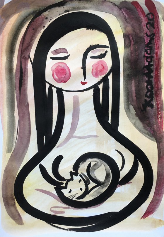 'Woman with Cat'