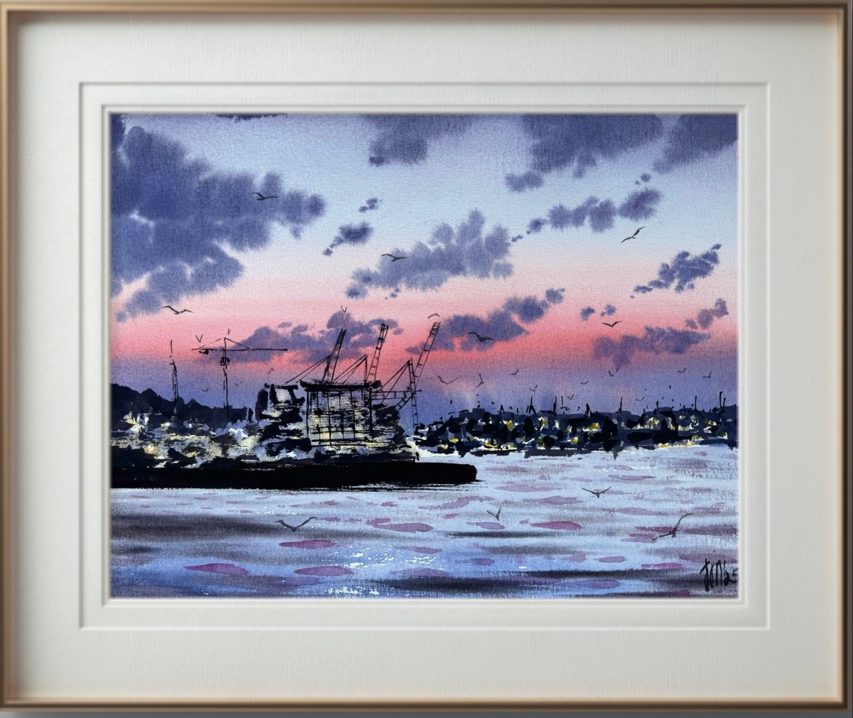 Impressionistic Watercolour , Evening Silence Color Sunset By Yuliia Sharapova, 16 X 12, Artwork For Sale On Artfinder
