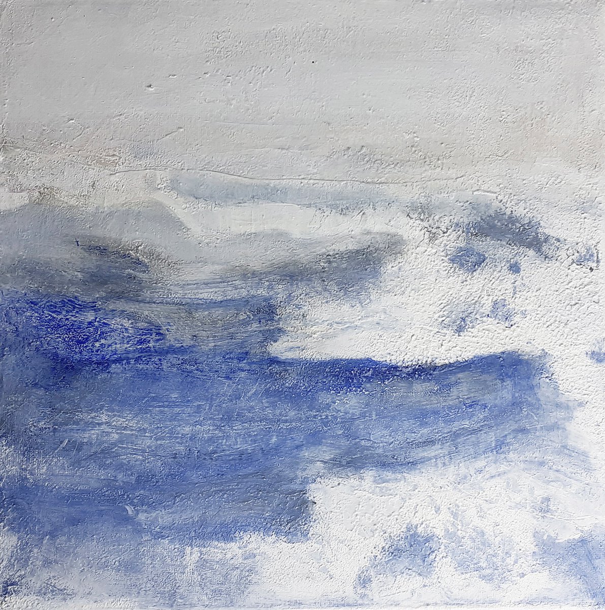 Expressive Abstract Acrylic Painting By Cristian Valentich, 10 X 10, Open Sea, Original Artwork