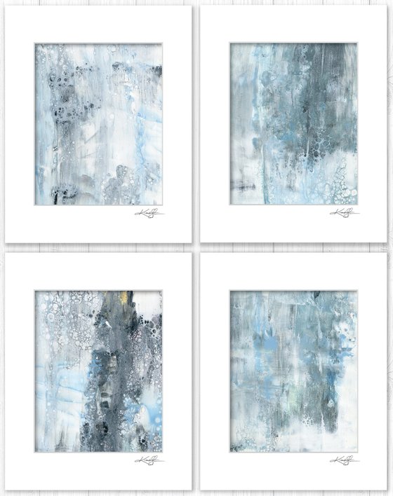 Song Of The Journey Collection 19 - 4 Abstract Paintings in mats by Kathy Morton Stanion