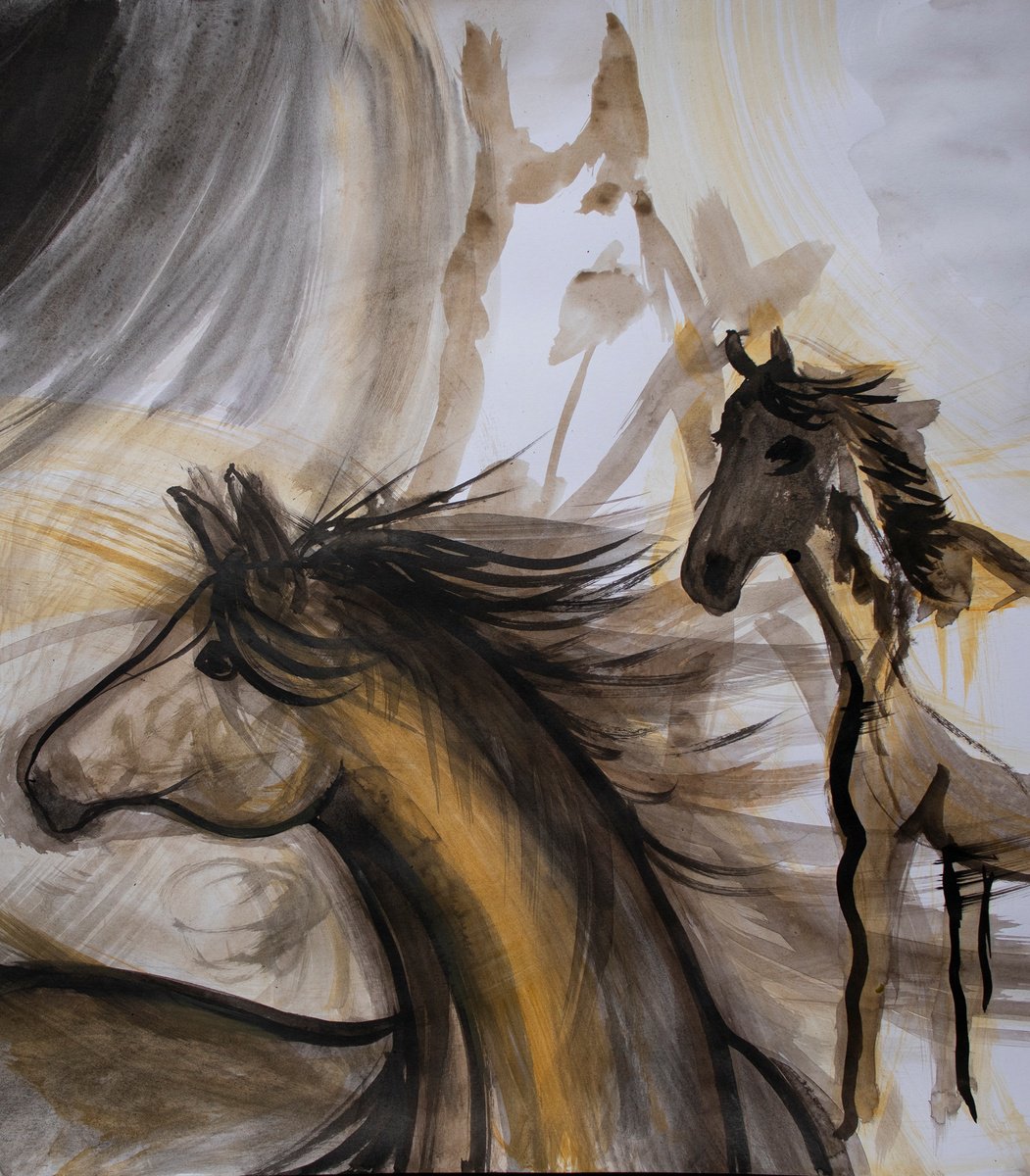 Three horses by Rene Goorman