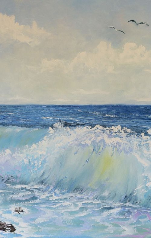 Ocean Waves - large oil painting by Galina Zimmatore