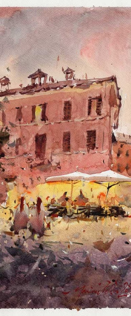 Rome, Trastevere at sunset. by Marin Victor