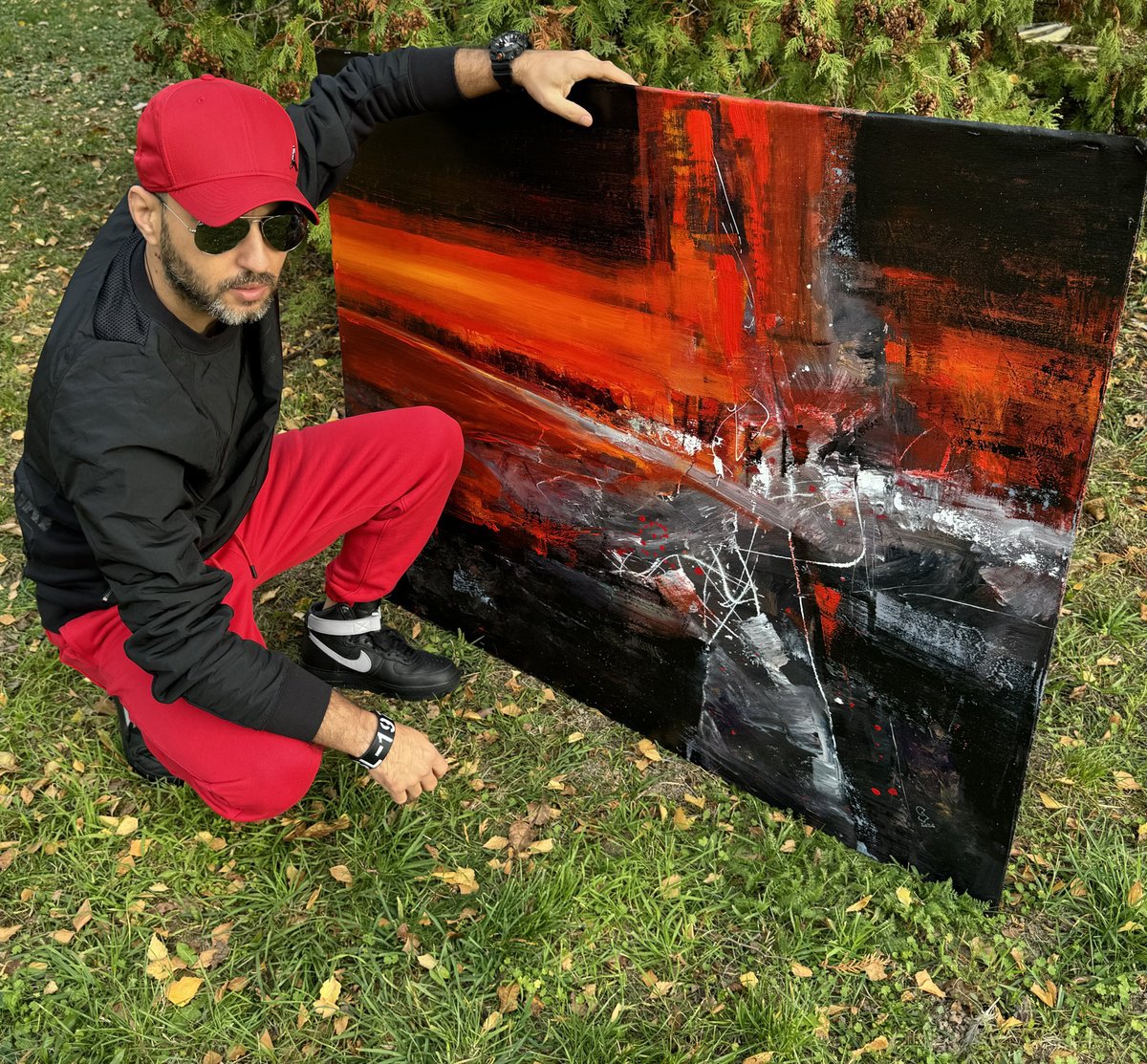 Expressive Abstract Acrylic Painting By Ivan Grozdanovski, 49 X 39, Agartha - The Broken Red, Original Artwork