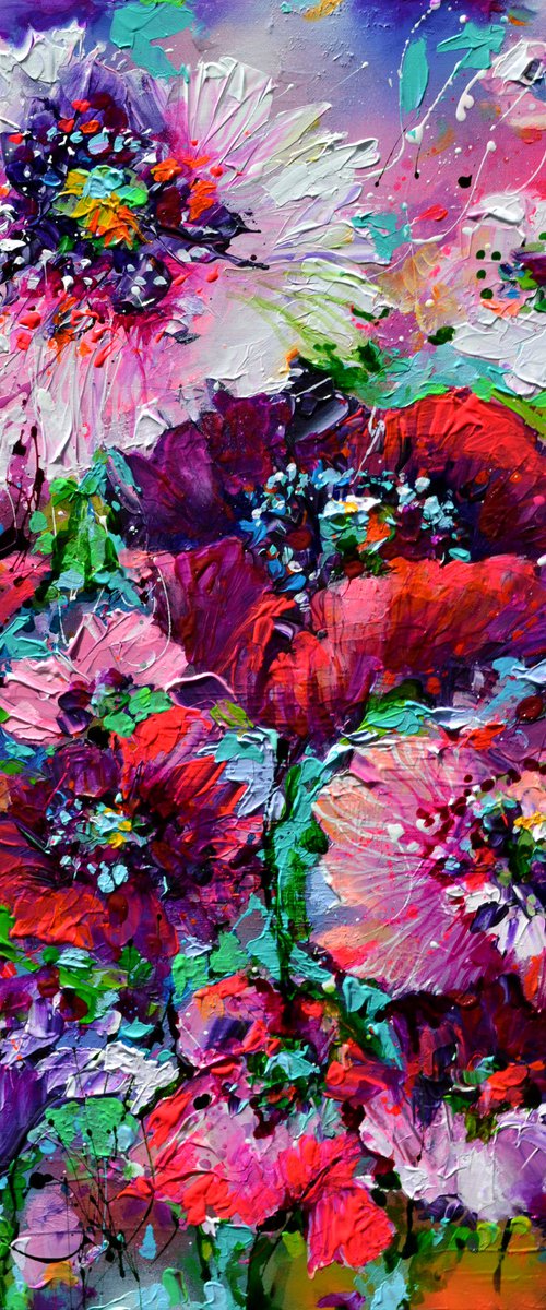 Purple Opium Poppies Field by Soos Roxana Gabriela