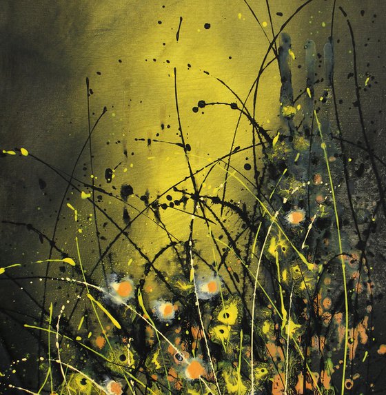 Folgore #1 - Large original abstract floral landscape