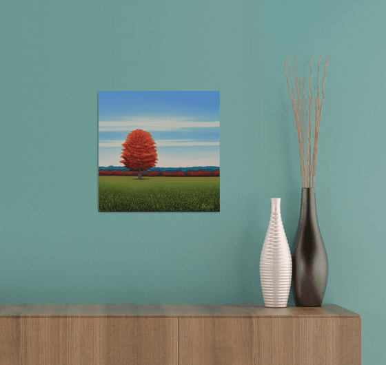 Red Tree - Fall Landscape