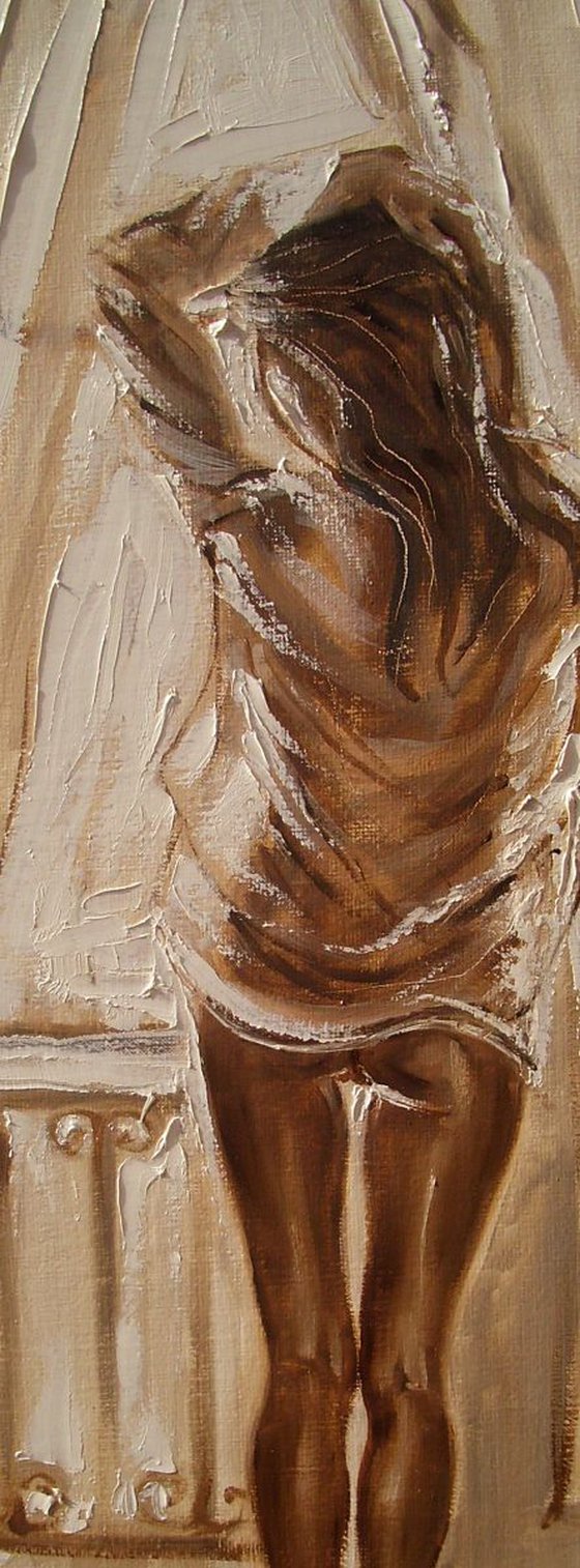 " YOUR SHIRT ... " - original oil painting on canvas, palette knife