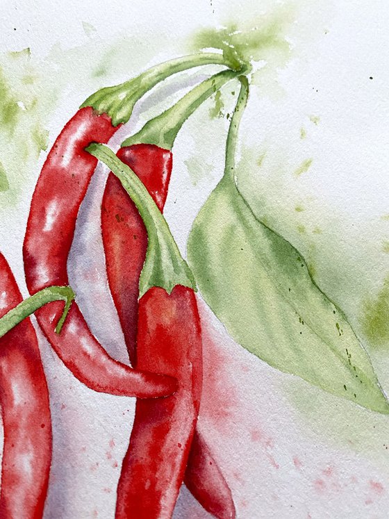 Sketch of red peppers