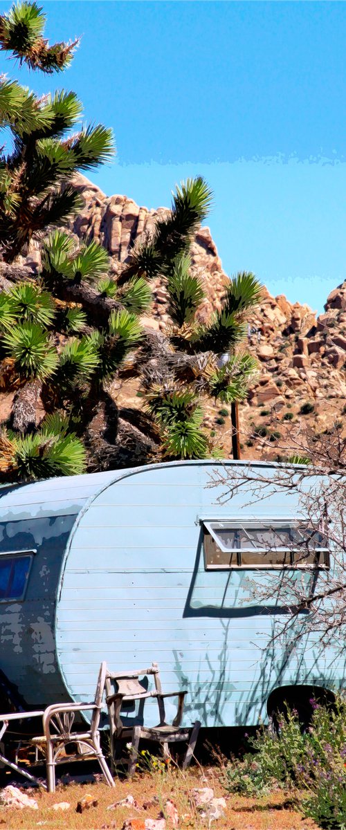 TEARDROP TRAILER BLUES Coachella Valley CA by William Dey