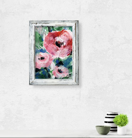 Shabby Chic Dream 12 - Framed Floral Painting by Kathy Morton Stanion