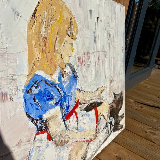 Little girl with cat