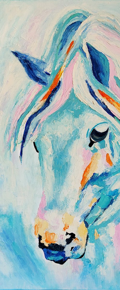 Horse Portrait Painting by Yulia Berseneva