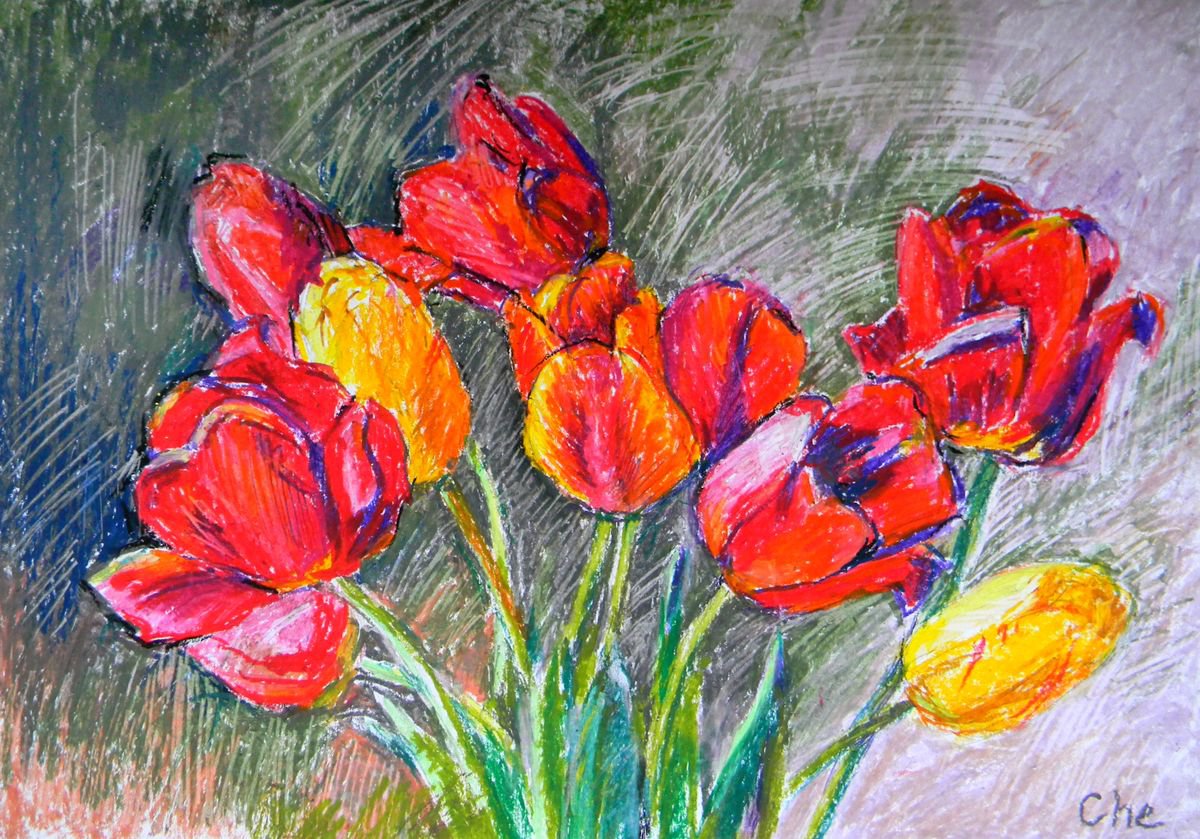 Tulips by Liudmyla Chemodanova