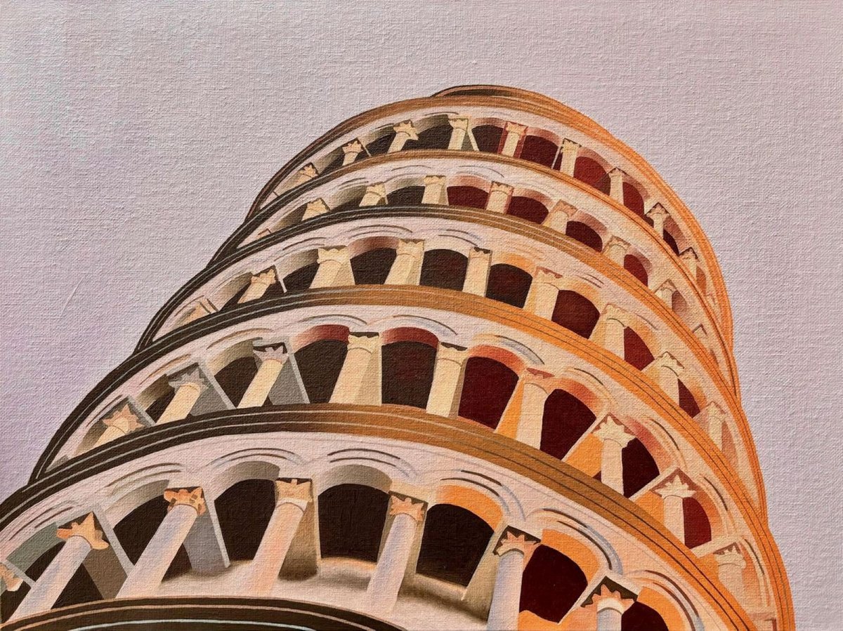 Photorealistic Oil Painting , Sunset In Pisa By Jill Ann Harper, 19 X 15, Artwork For Sale On Artfinder
