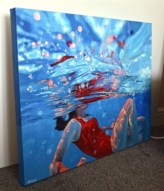 Sun Soaked - Large Swimming Painting