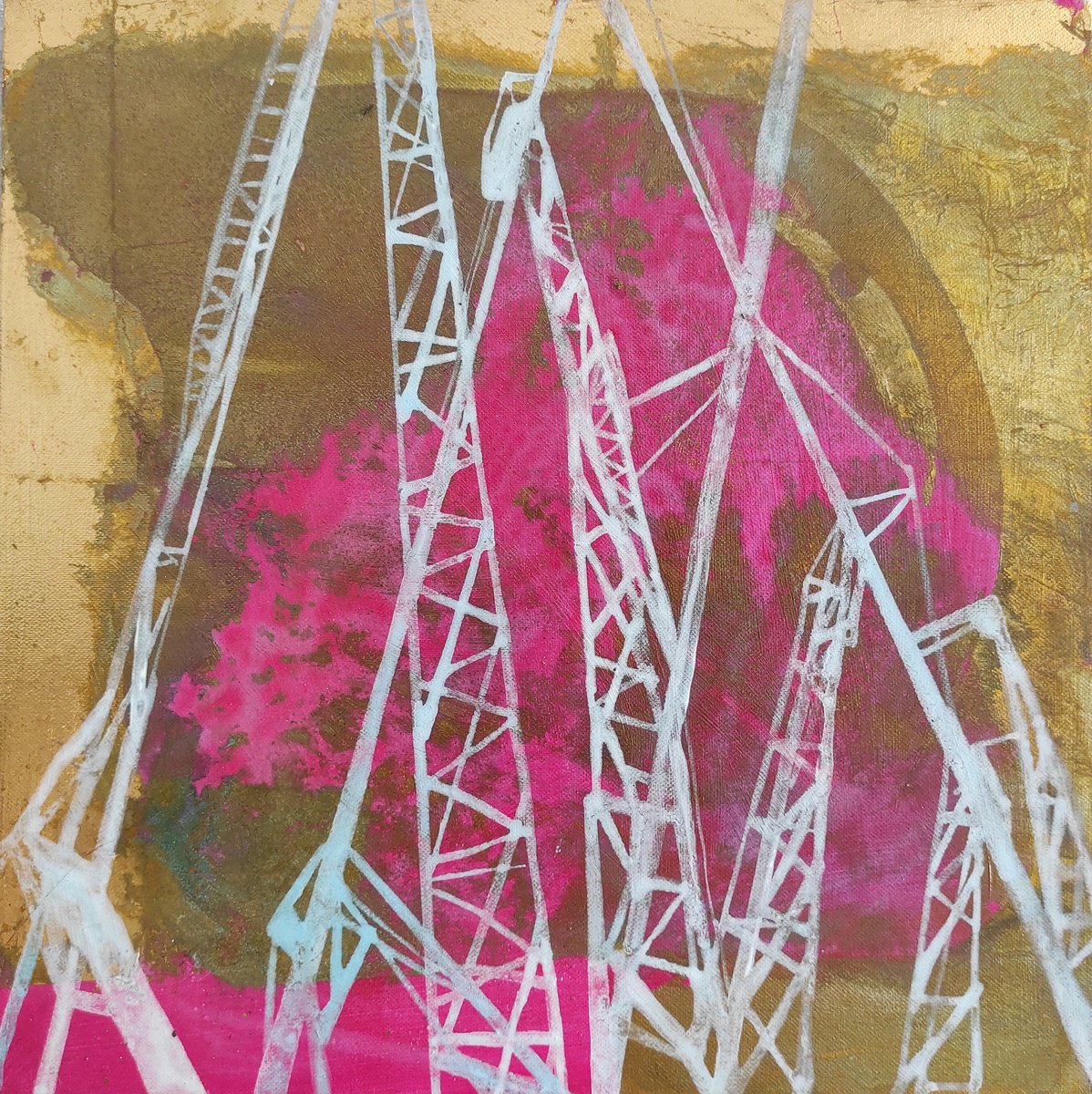 Expressive Landscape Acrylic Painting By Kaliya Ka, 12 X 12", Seascape Without Sea, Original Artwork