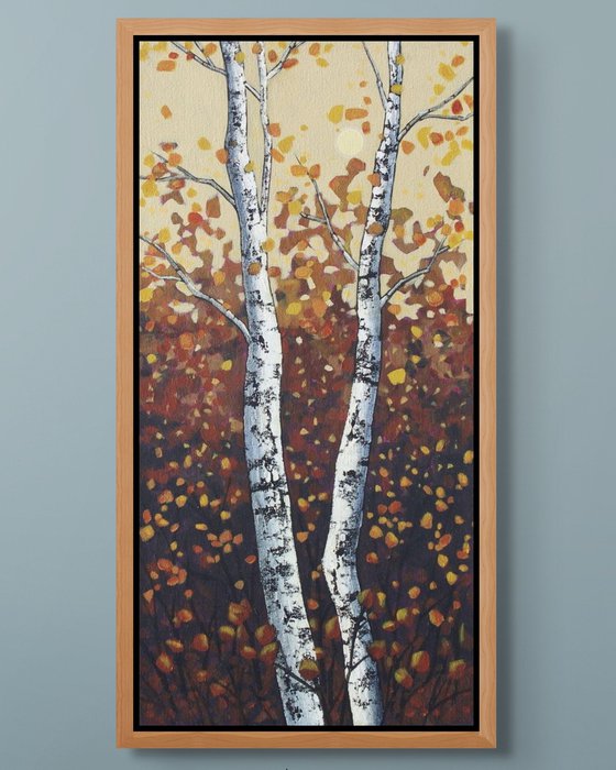 Two Autumn Birches