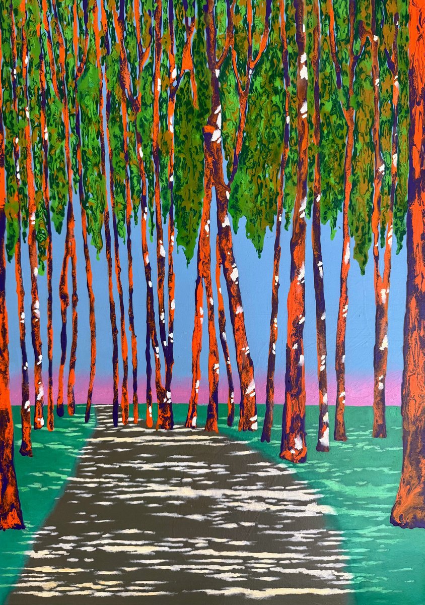 Expressive Landscape Painting By Stefano Pallara, 20 X 28", Unveiling Clarity, Original Artwork