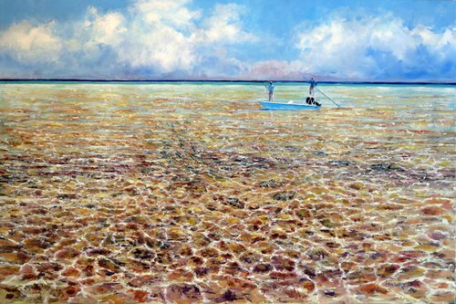 Bonefish moving with the tide by Glen Robert Hacker