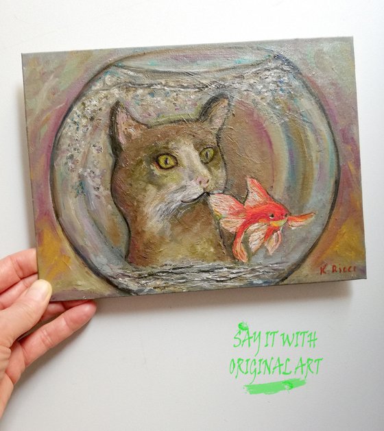 Cat and Golden Fish