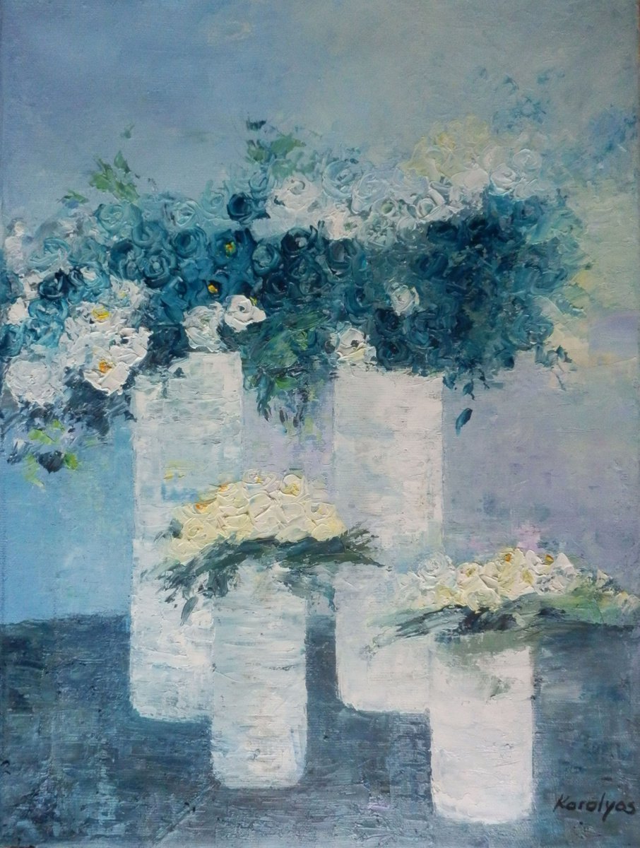 Blue flowers by Maria Karalyos