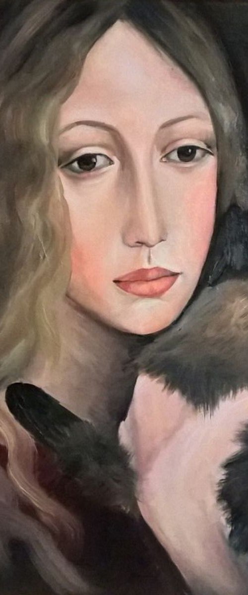 Woman with a Cat by Viktória Déri