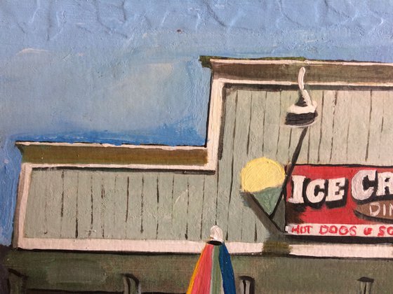 American Ice Cream Shop In Summer