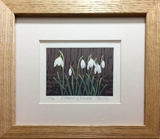 A Promise of Snowdrops, framed