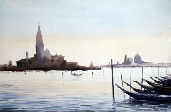 Venice at Early Morning - Watercolor Painting