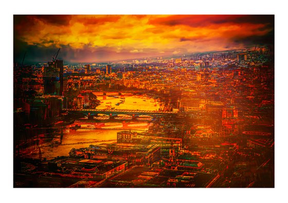 London Views 2. Abstract Aerial View of The West End Limited Edition 1/50 15x10 inch Photographic Print