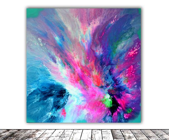 Dreaming in a Dream - XL 100x100 cm Big Painting,  Large Abstract Painting - Ready to Hang, Canvas Wall Decoration