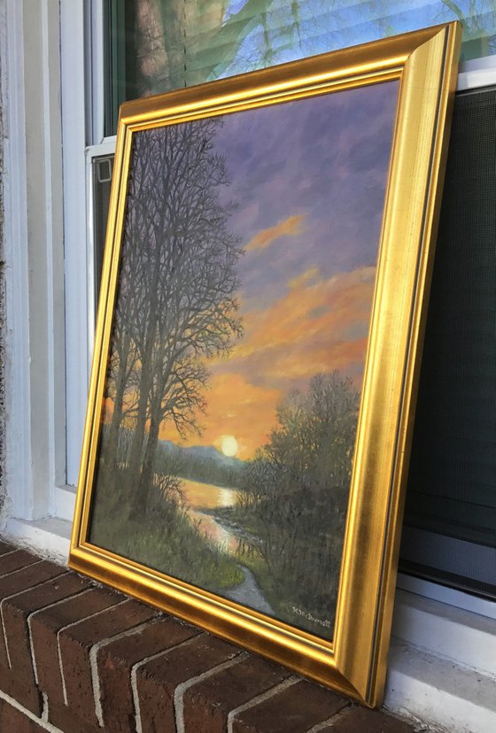 February Sunrise - oil 20X16 inch canvas (SOLD)