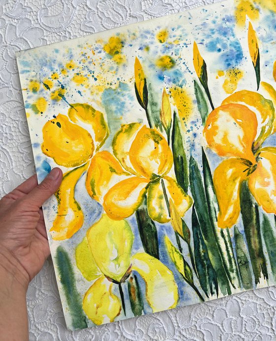 Irises Painting