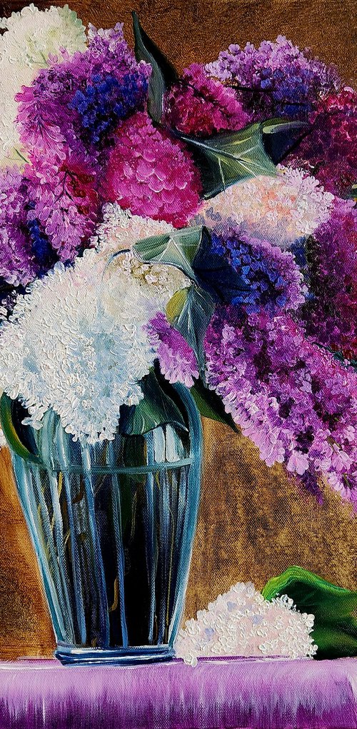 Lilac Bouquet in a Vase by Alexandra Tomorskaya/Caramel Art Gallery