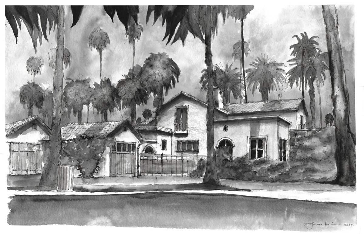 Photorealistic Cityscapes Watercolour By Gozde Temiz Istanbul, 20 X 13, Californian House, Original Artwork