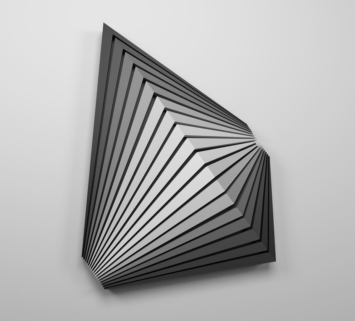Geometric Abstract Wood Sculpture By Dmytro Shavala, 31 X 39, Supernova (Monochrome), Original Artwork