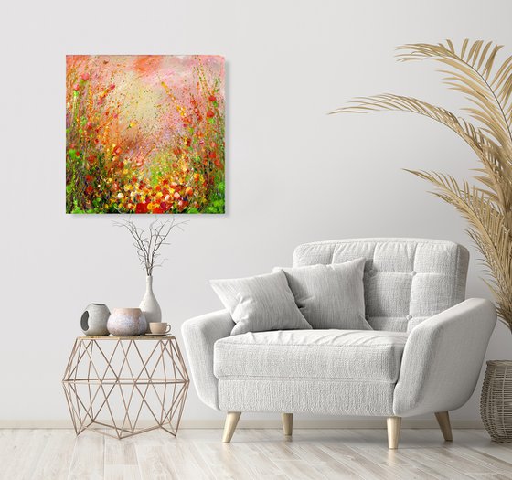 Layla's Garden - Floral Painting by Kathy Morton Stanion